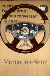 Mercedes Holzlenkrad w216 lenkrad CL S klasse w221 2214603003 wheel wood seering - Picture 1 of 1