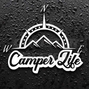 Pegatina Vinilo Camper life Mountain Compass ( Montaña Brújula) - Imagen 1 de 3