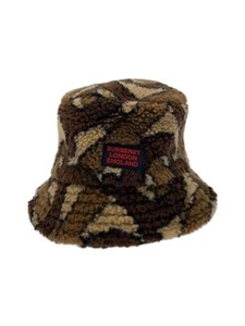 BURBERRY HAT BUCKET XL ACRYLIC Brown TOTAL PATTERN WOMEN 8023810 Used - Picture 1 of 6