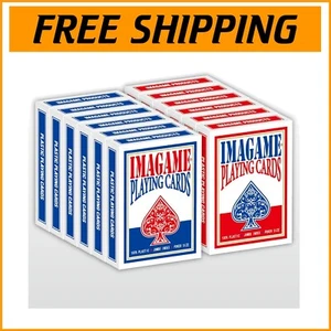 Classic Waterproof Poker Playing Cards, 12 Deck Set, Jumbo Index for Easy Play - Picture 1 of 9