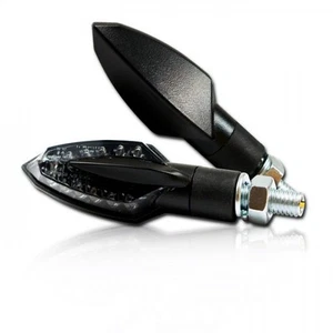 LED Mini Blinker Sliver für Motorrad schwarz smoked LED signals indicators - Picture 1 of 3