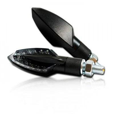 LED Mini Blinker Sliver für Motorrad schwarz smoked LED signals indicators - Bild 1 von 3