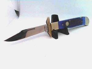 Classic Pocket Knife Swing Guard Leopard Lockback Purple Bone Handles, 4-1/2" - Picture 1 of 7