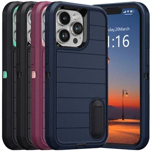 Heavy Duty Case Shockproof Stand Holder Cover For Apple iPhone 13 Pro 13 Pro Max - Picture 1 of 38