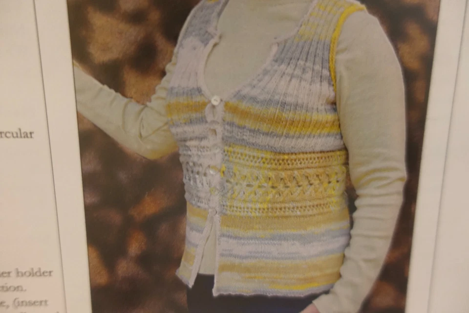 Knit One Crochet Too Knitting Pattern Butterfly Vest 34-46 - Image 1 of 1
