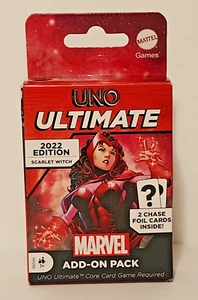 Scarlet Witch UNO Ultimate ADD-ON Pack Marvel 2022 Edition 2 CHASE Foil Cards - Picture 1 of 3