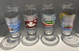 Vancouver Canada 2010 Olympic Coca Cola Limited Edition Glass Cups Set of 4 - Picture 1 of 4