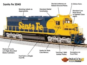 BLI4283 HO ATSF EMD SD45 #5398 LIMITED EDITION - Picture 1 of 5