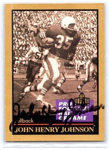 John Henry Johnson HOF Signed Autographed Card 1991 ENOR Pro Football HOF #72