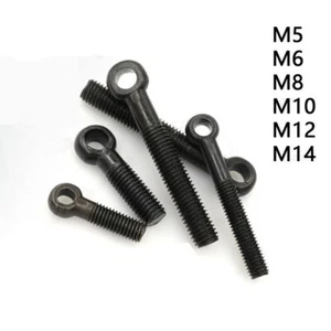 Black Steel Eye Bolts M5 M6 M8 M10 M12 M14 DIN444 - Picture 1 of 12