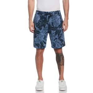 Original Penguin Men's Floral Fleece Short Sweatshorts Dark Sapphire - Picture 1 of 2