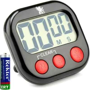 Digital Kitchen Timer Black for Cooking Loud Alarm Large Magnetic Stand H&S - Picture 1 of 4
