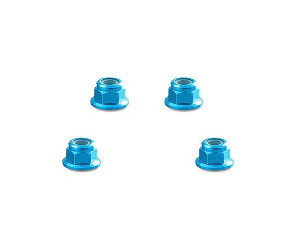 Color Alloy Metal M5 Size Hex Lock Nut Flanged 4pcs - Image 1 of 1