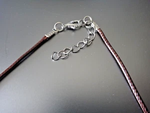 Gargantilla ajustable 17,5-19,5" pulgadas 2 mm redonda marrón oscuro cadena tono plata - Imagen 1 de 3
