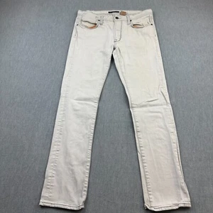 John Varvatos U.S.A. Jeans Mens 32 RG Light Gray Bowery Zip Fly Slim Straight - Picture 1 of 19