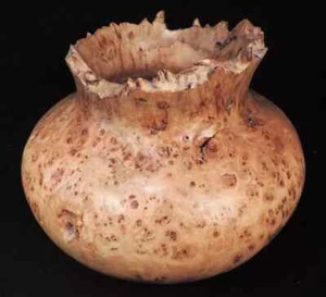 hand carved LOUPE DE PEUPLIER WOOD BOWL / POT unique 9.5" diameter - Picture 1 of 10