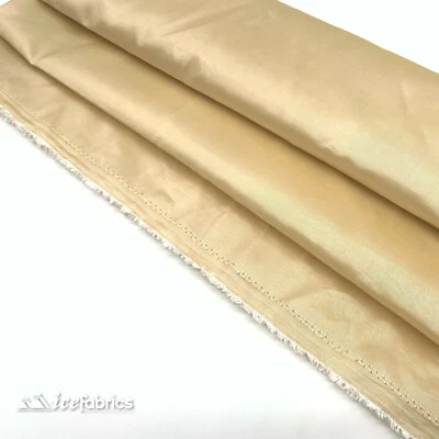 Champagne Taffeta Fabric By The Yard- Solid Poly Taffeta Fabric- Decoration - Image 1 of 4