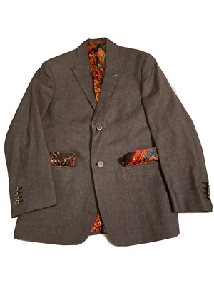 Authentic Robert Graham Mens Blazer Size 38  Color Gray. - Image 1 of 4