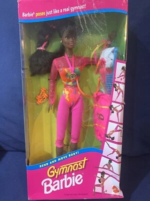 Muñeca Barbie gimnasta rosa 1994 afroamericana AA Mattel 12153 vintage Foto 1 de 4