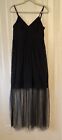 A?Reve Black Maxi Dress M Perfect For Party Or Prom Tulle Net Adjustable Straps