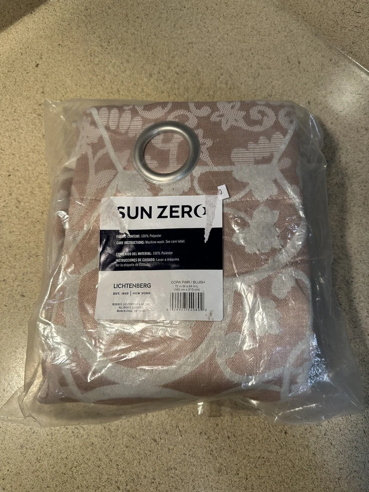 Energy Saving Blackout Tab Top Curtain Panel - Sun Zero 40 X 63 Blush