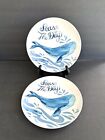 Seas The Day Whale Plates Pier 1 Ironstone 9” Set Of 2