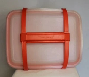 Vintage Tupperware Lunch Box 7 pc set (Red) Sandwich Container Snack Drink Cups  - Picture 1 of 11