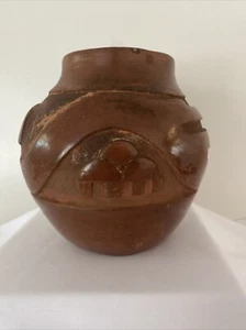 Antigua maceta tallada de arcilla roja Santa Clara AVANYU (serpiente de agua) temprana y rara ÚNICA EN SU CLASE - Imagen 1 de 8