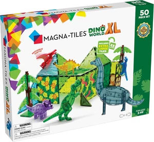 MAGNA-TILES Dino World XL 50-Piece Magnetic Construction Set, the ORIGINAL Magne - Picture 1 of 12