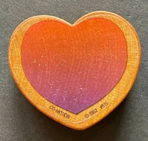 Vintage Valentine's Day Solid Heart Shape Love Symbol Comotion Wood Rubber Stamp - Picture 1 of 2