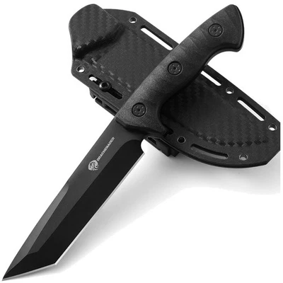 Cuchillo de hoja Tanto de 5 mm de alta resistencia con mango ergonómico antideslizante para camping Foto 1 de 4