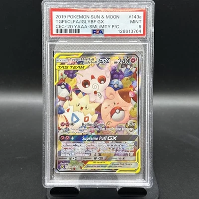 2019 POKEMON SUN & MOON COSMIC ECLIPSE TOGEPI & CLEFFA & IGGLYBUFF GX PSA 9 - Image 1 of 2