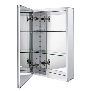 Aluminum Bathroom Medicine Cabinet with Framless Double Sided Mirror Door15 I... - Picture 1 of 6