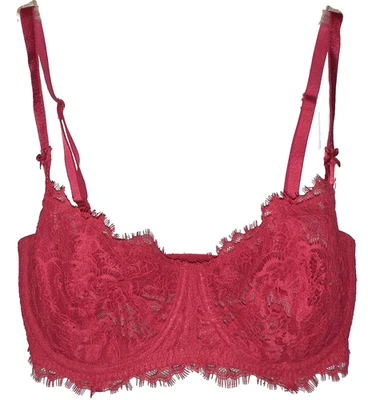VICTORIA'S SECRET Size 32DDD Bra Red Lace Dream Angels Push Up Without Padding - Image 1 of 4