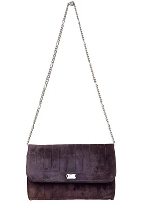 Vtg Salvatore Ferragamo Shoulder Clutch Bag Purse Quilted Suede Gold Chain Y2K - Image 1 of 4