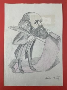 Claude Monet Drawing on paper (Handmade) signed and stamped - Picture 1 of 2