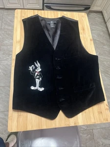 Chaleco bordado vintage 1995 Warner Bros Bugs Bunny dibujos animados para hombre talla mediana - Imagen 1 de 10
