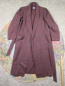 Vtg Pendleton Mens S Red Gray Plaid Tartan Virgin Wool Belted USA Pockets EUC - Picture 1 of 9