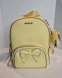 Madden NYC Women's Yellow Dome Bow Backpack Purse Handbag - Picture 1 of 6