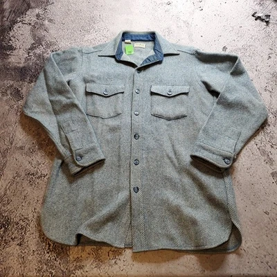 Chaqueta Abrigo Chaqueta Vintage LL Bean Grande Lana Mackinaw Cruiser L.L. Frijol Foto 1 de 4