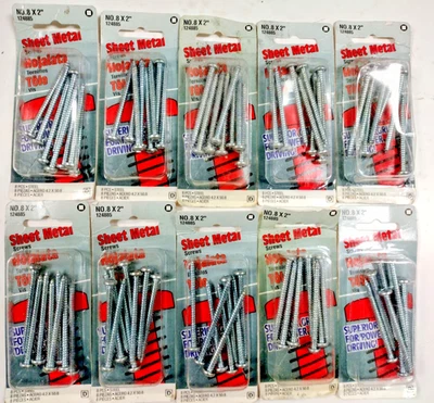 New! Hillman Sheet Metal Screws #8 x 2-inch Square Drive 80 screws - Image 1 of 3