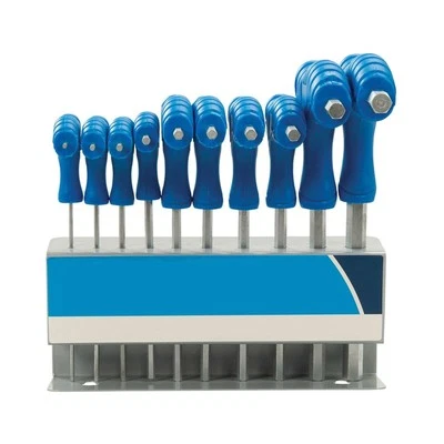 10pc T-handle Hex Allen Key Wrench Set Metric 2mm - 10mm W/ Storage Rack - Image 1 of 4