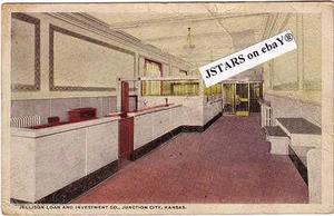 1919 JUNCTION CITY, KS, JELLISON LOAN COMPANY POSTCARD - Picture 1 of 1