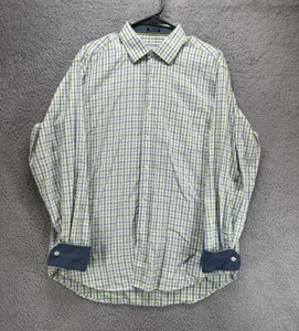 Bugatchi Classic Fit Casual Button Up Shirt Long Sleeve Checkered Size Large H8 - Picture 1 of 8