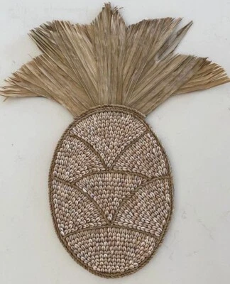 Giant Shell Raffia & Rope Pineapple Wall Hanging Coastal Tropical Decor - image 1 of 2