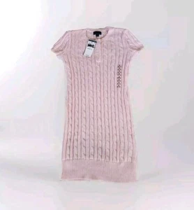 POLO RALPH LAUREN GIRLS SIZE 7 PINK CABLE KNIT SWEATER DRESS NWT!! 👀 - Picture 1 of 10