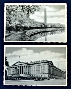 Postales del Tesoro de Washington DC y Monumento a Washington (2) PC 1930 Silvercraft - Imagen 1 de 1