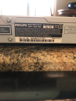 Philips DVP5140/37 2008 reproductor de DVD delgado escaneo progresivo video de 12 bits DAC Foto 1 de 4
