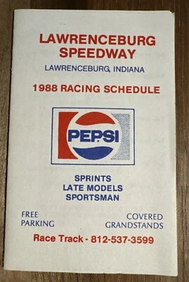 Lawrenceburg Speedway Indiana 1988 calendario de carreras Foto 1 de 4