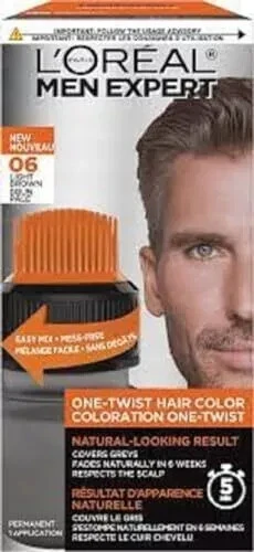 LOreal Paris Men Expert One Twist Hair Colour 06 Light Brown Hair Dye For Men